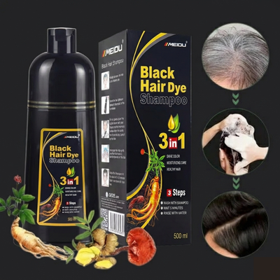 Shampoing colorant noir naturel 3 en 1