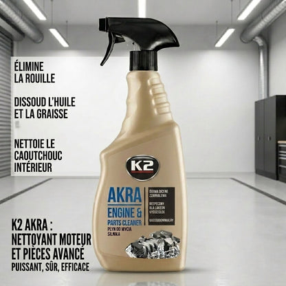 K2 AKRA — Le nettoyant moteur qui fait en 5 minutes ce que le garage ne fait pas