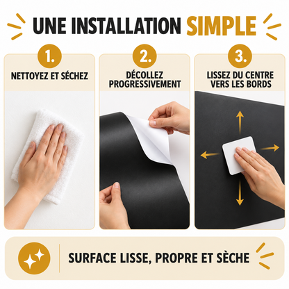 Mur-École – installation sur une surface lisse