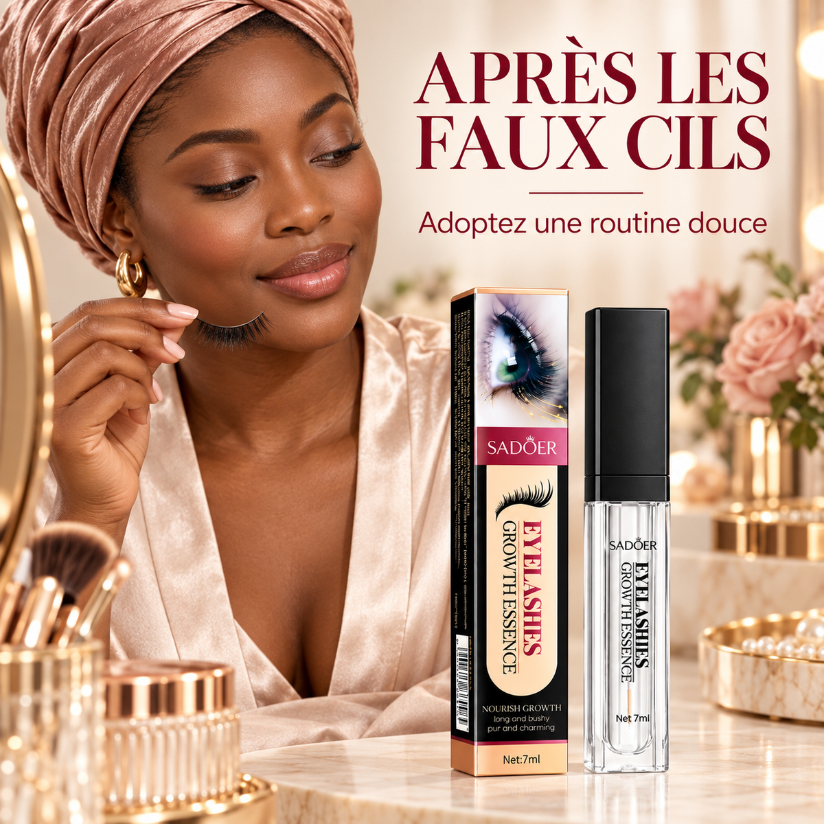 Routine douce après le retrait des faux cils