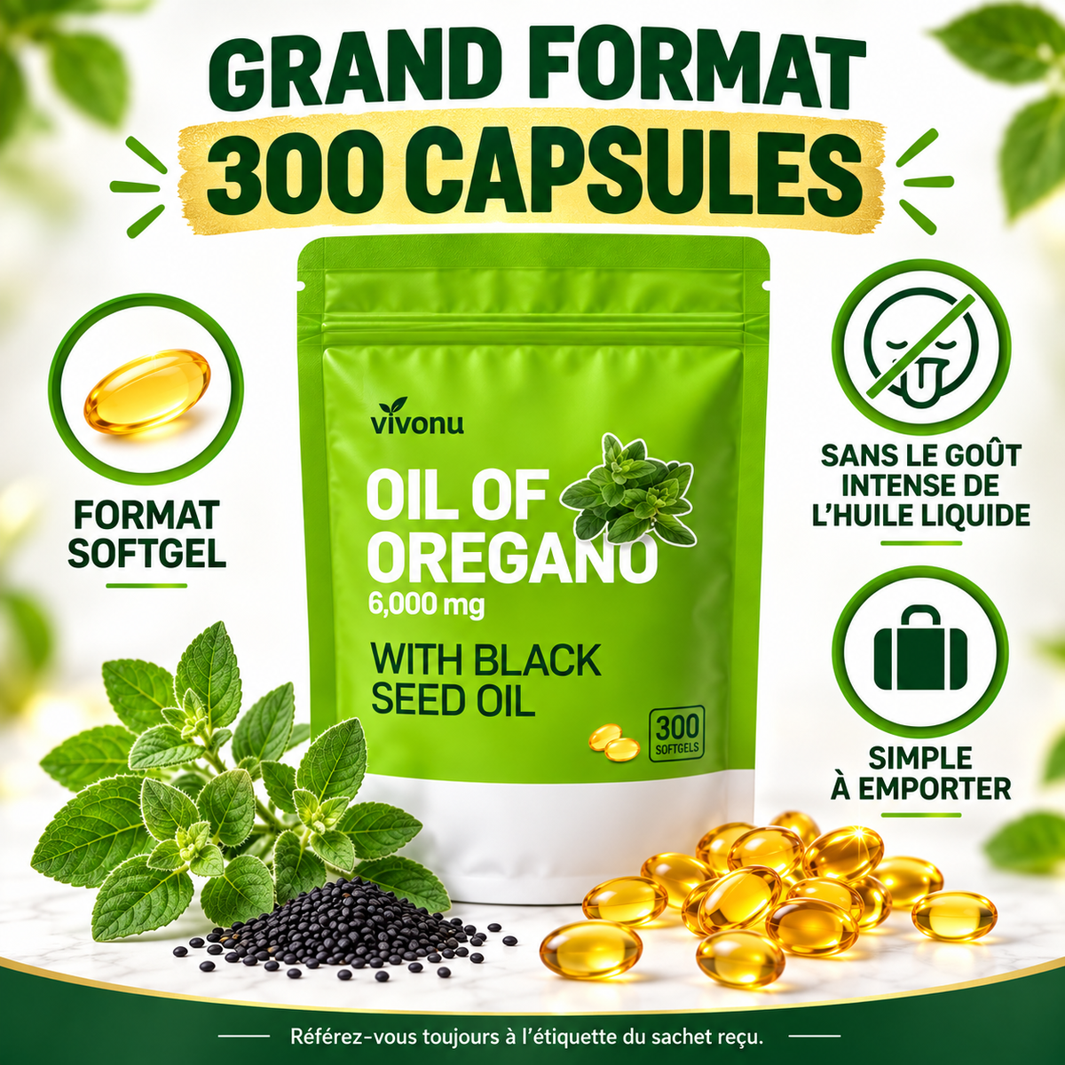 Grand format VivoNu de 300 capsules molles